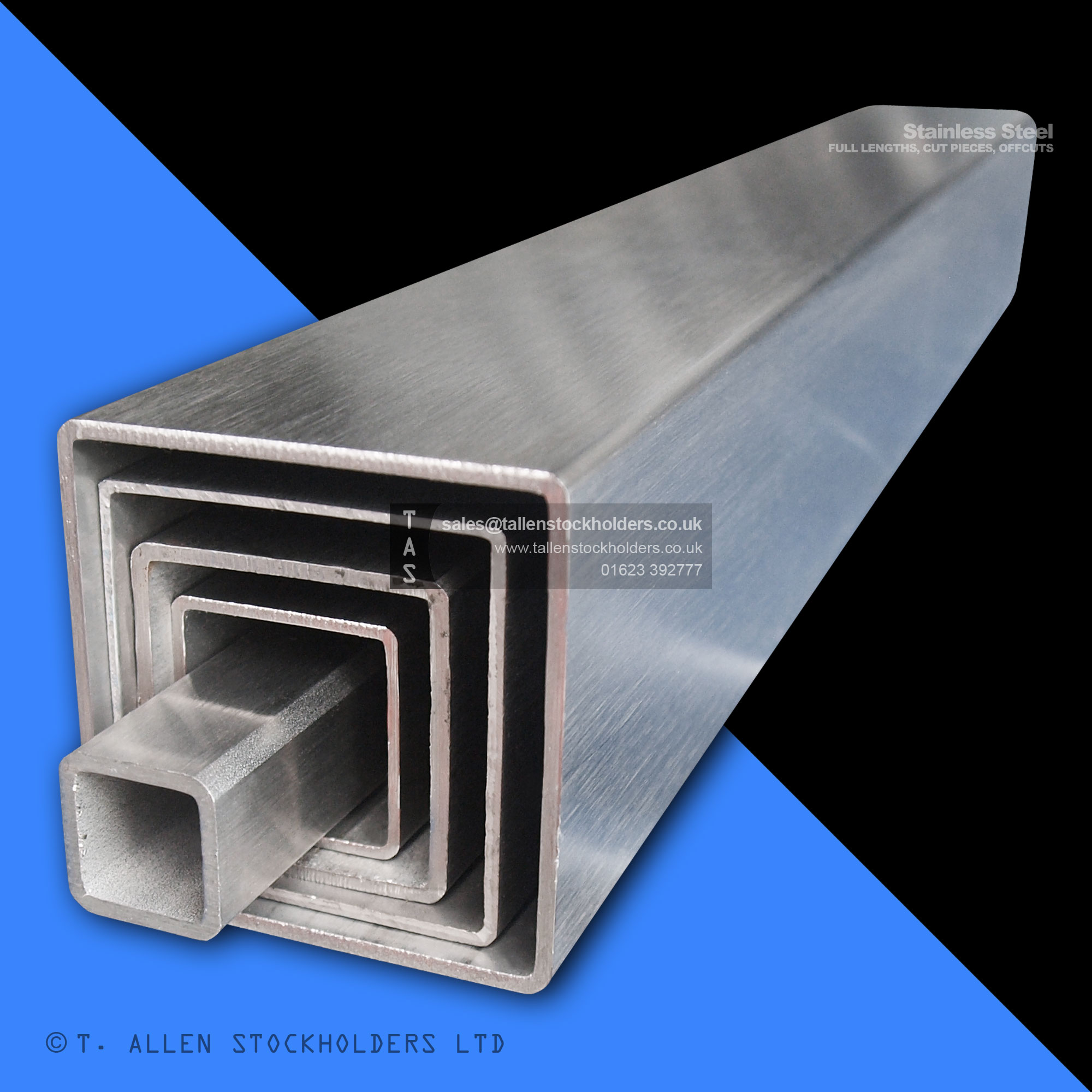 304 & 316 Stainless Steel Square Box Section (SHS) – Mirror Polished Stainless Hollow Section